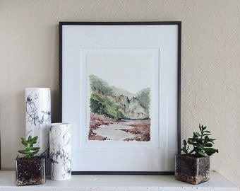 Watercolor Landscape Print - 11" x 14"