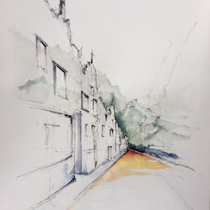 Original Watercolor Landscape Painting - 12&quot; x 18&quot;