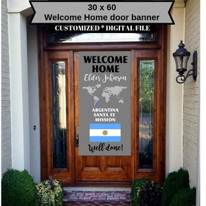 Willkommen Zuhause Tür Banner, Well Done Rückgabe Missionar Schild, digital