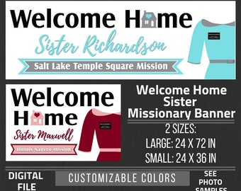 LDS Sister Missionary Welcome Home dress banner/poster (digital)