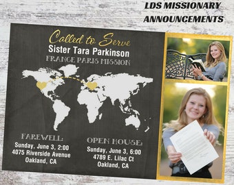 LDS missionary farewell announcement card customized (digital)