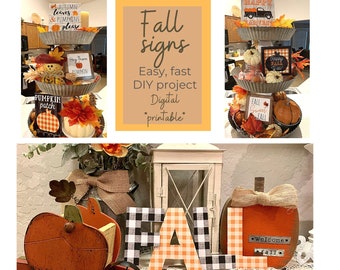 Tiered Tray signs, Fall bundle, digital, printable, do it yourself (jpg file)