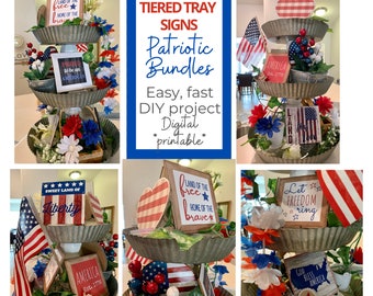 Tiered Tray signs, Patriotic bundle, digital, printable, do it yourself (jpg file)