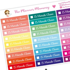 15 MINUTE CLEAN Tidy Cleaning housework spray clean Reminder Planner Stickers Organiser Diary