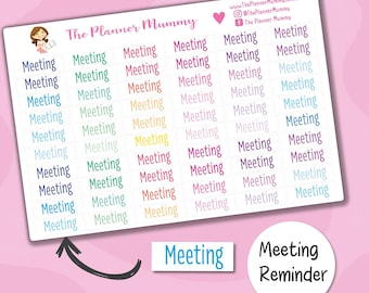 Meeting Planner Stickers, Work Reminder Icons