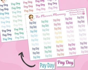 Pay Day Bill Due Work Reminder Stickers Planner Calendar Icons