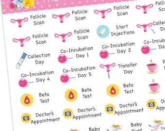 IVF Reminder Planner Stickers Doctor Appointments Fertility Treatment Pregnancy Tracker Reminder