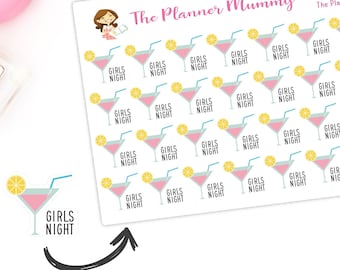 Girls Night Date Night Cinema Meeting Reminder Stickers Planner Diary Calendar Kids