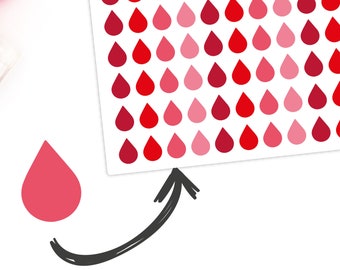 72 x Period Tracker Time of Month Blood Drop Donation Diary Calendar Reminder Happy Kikki K Party