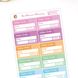 12 x Online Shopping Order Tracker Reminder Stickers Planner Diary Calendar Kikki K Erin Condren