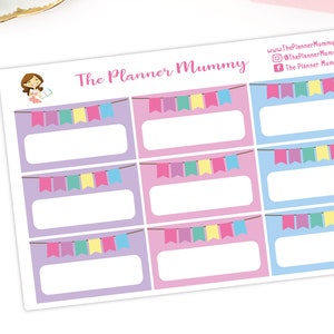 9 x Blank Bunting Event Reminder Stickers Planner Diary Calendar Kikki K Erin Condren School Concert Musical Meeting Birthday