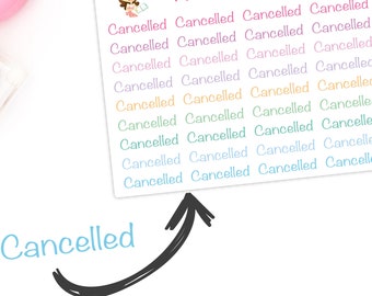 45 x Cancelled Reschedule Stickers Planner Diary Calendar Rescheduled Change Of Plan