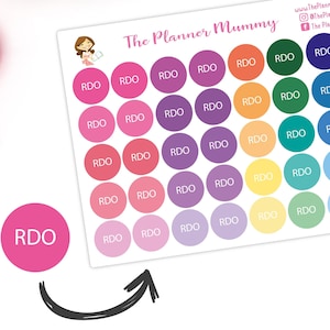 RDO Rostered day off round icon Planner Stickers Organiser Reminder Payday MONEY employee work