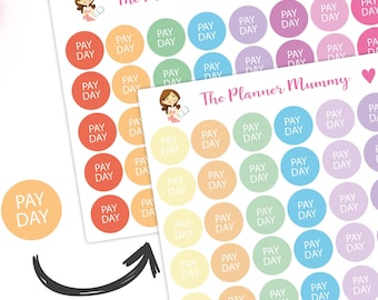 Pay Day or Bill Due round icon Planner Stickers Organiser Reminder Payday MONEY