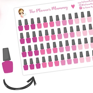 Nail Polish Beauty Mini Manicure Pedicure Icon Appointment Reminder Stickers Planner Diary Calendar Nails Kikki K