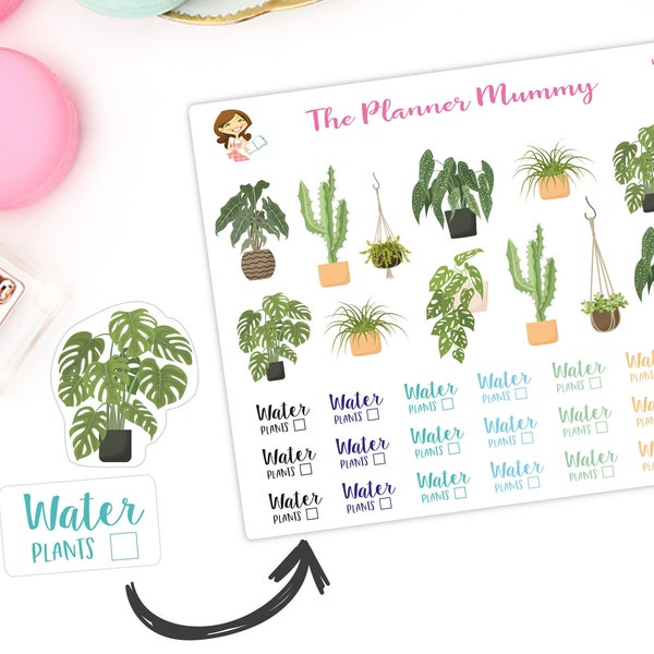 Indoor Plant Water Reminders Garden Fun Layout Stickers Planner Diary Calendar Kikki K Erin Condren