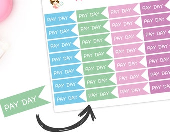 Pay Day Payday Reminder Planner Diary Stickers - Money Finance Kikki K The Planner Mummy