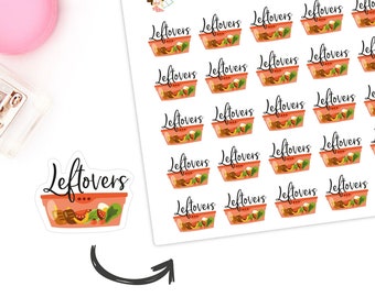 30 x Leftovers Dinner Meal Planner Food Reminder Planner Stickers Organiser Diary Left Overs Meal Prep