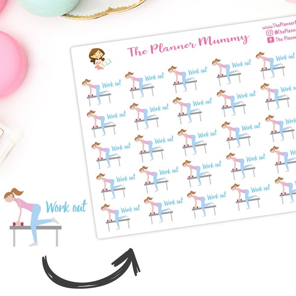 30 x Work Out Exercise Weights Gym Reminder Stickers Planner Diary Calendar Kikki K