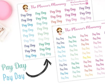 45 x Pay Day Icons Bill Due Work Uni University School Reminder Study Stickers Planner Calendar Kikki K Erin Condren School Meeting