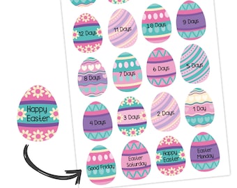 Easter Egg Countdown Bunny Rabbit Reminder Planner Stickers Kikki K Erin Condren