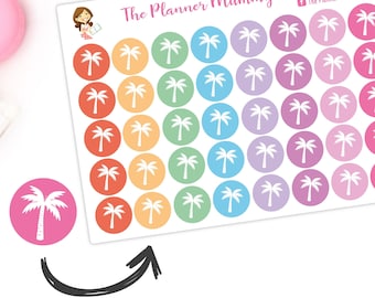 Pam Tree Vacation Holiday Day Countdown Planner Stickers Travel Beach Day Trip Theme Kikki K Daily Markers