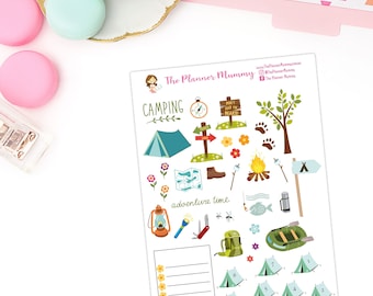 Camping Planner Spread Countdown Nature Stickers Organiser Diary Sticker Kikki Filofax