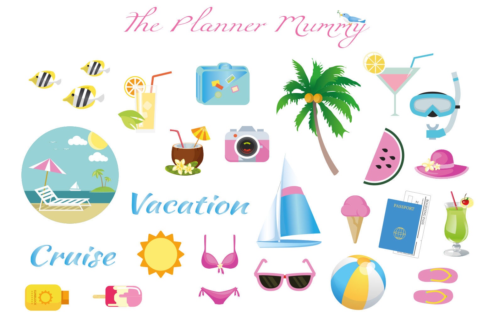 Vacation Holiday Planner Stickers Travel Beach Theme Kikki K Etsy