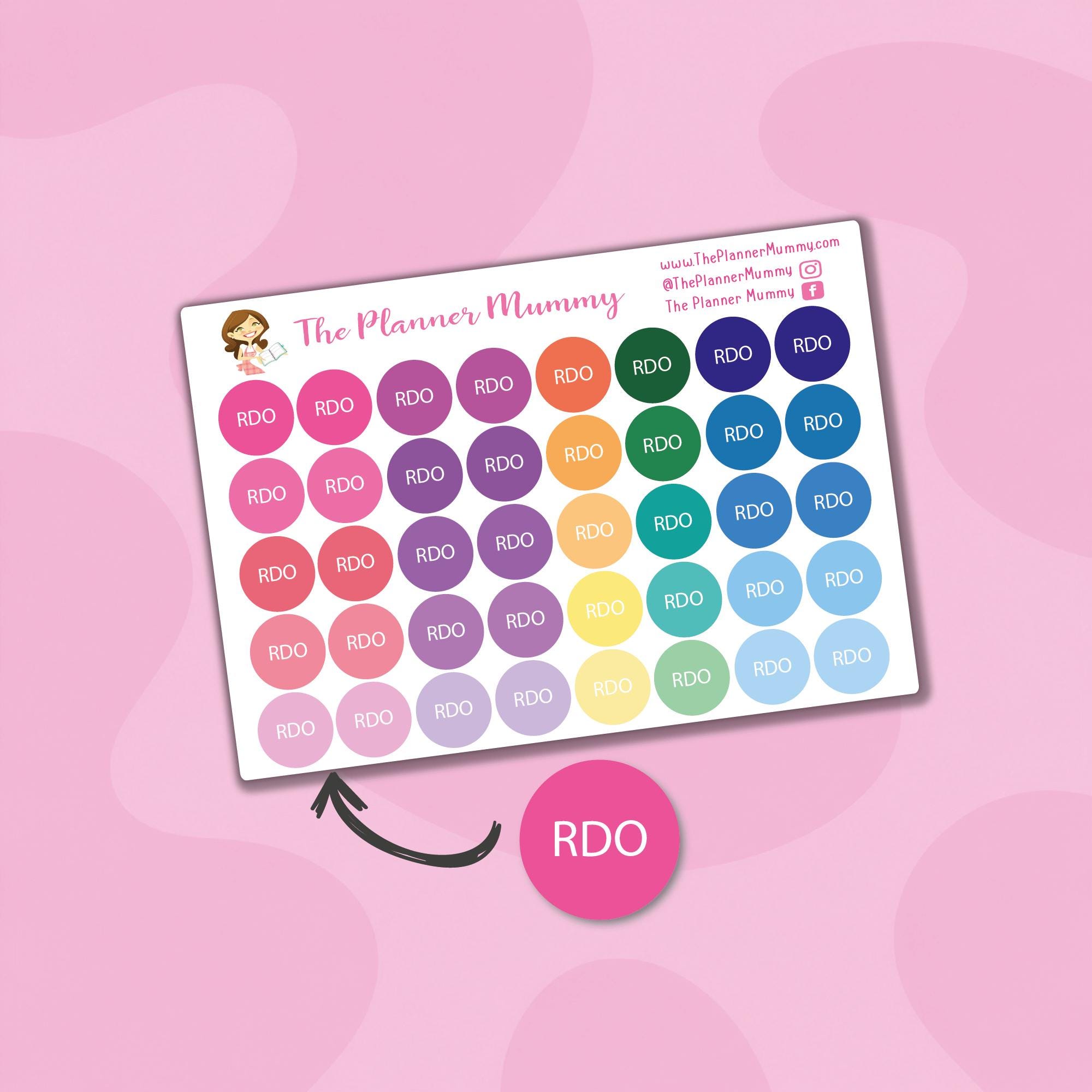 Work Roster Rdo RDO Rostered Day off Round Icon Planner Stickers Organiser Reminder ...
