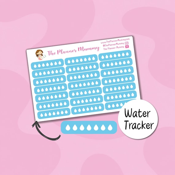 Water Hydration Tracker Stickers – Daily Planner Reminder (21 ct)