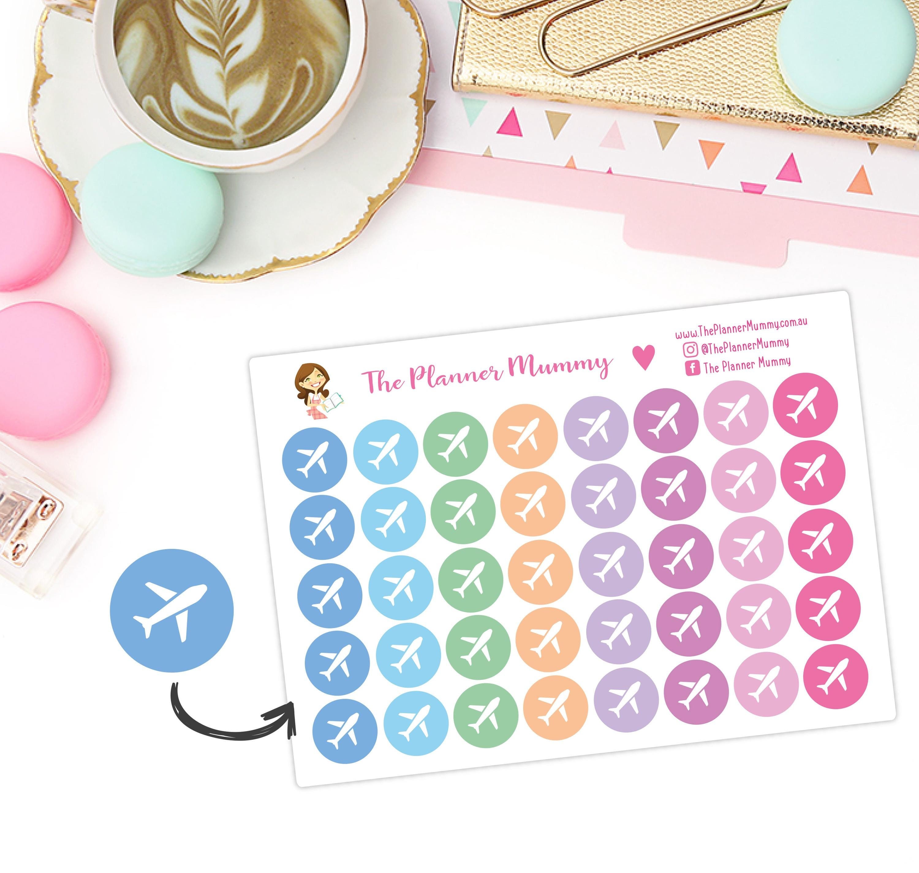 Plane Icon Airplane Vacation Holiday Day Countdown Planner Stickers ...