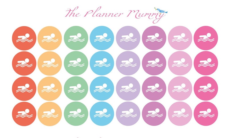 32 x Swimming Lesson Reminder Planner Stickers Swim Organiser | Etsy
