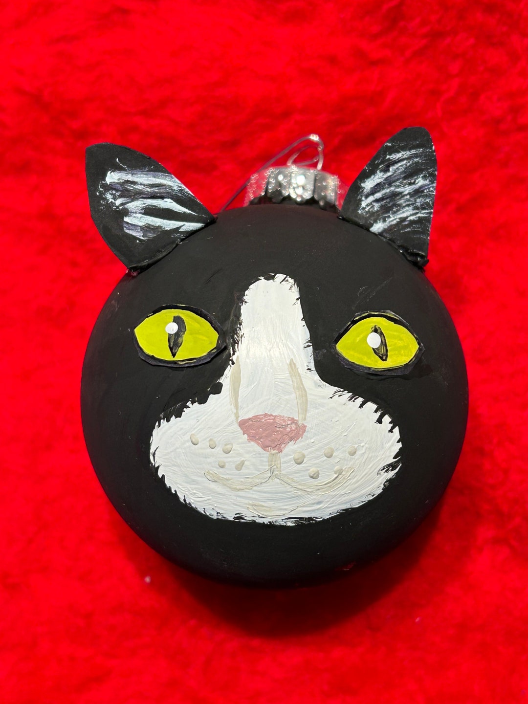 Tuxedo Tuxie Black and White Cat Christmas Ornament Holiday Handmade ...