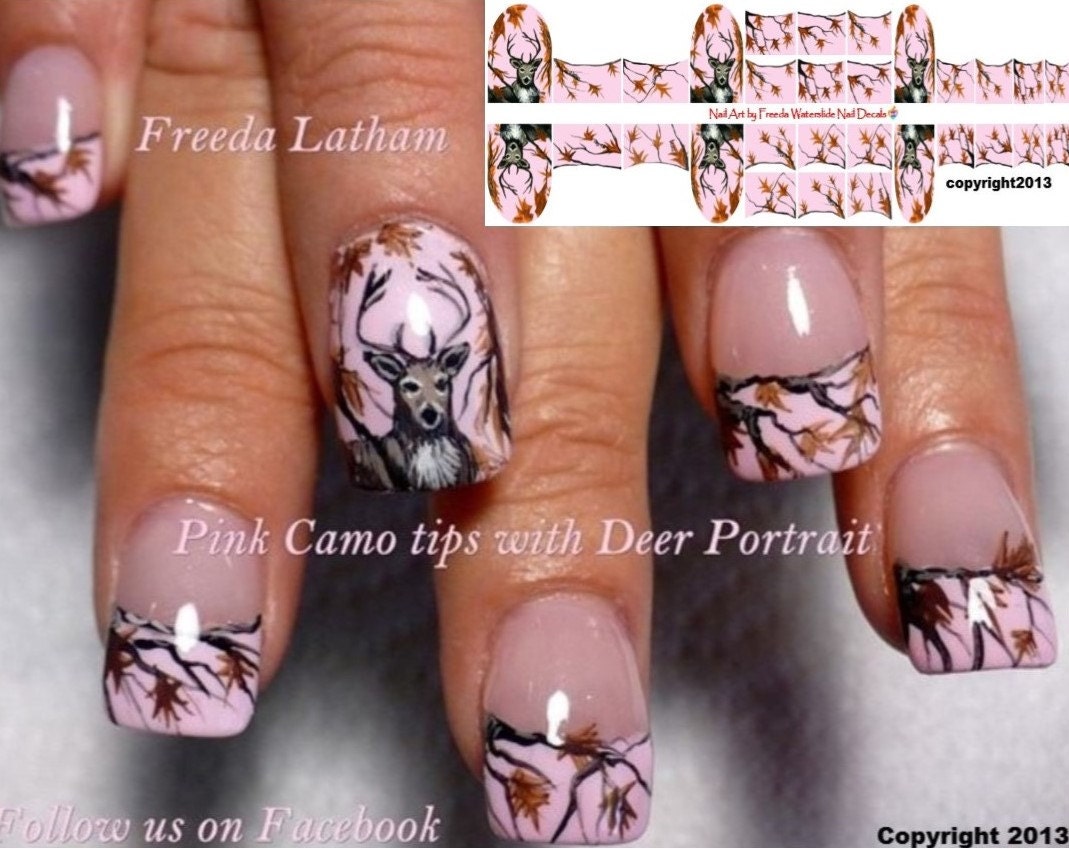 30 Pink Camo With Buck Nail Decals From The Signature Etsy 🔎zoom - 30 Pink Camo With Buck Nail Decals From The Signature Etsy