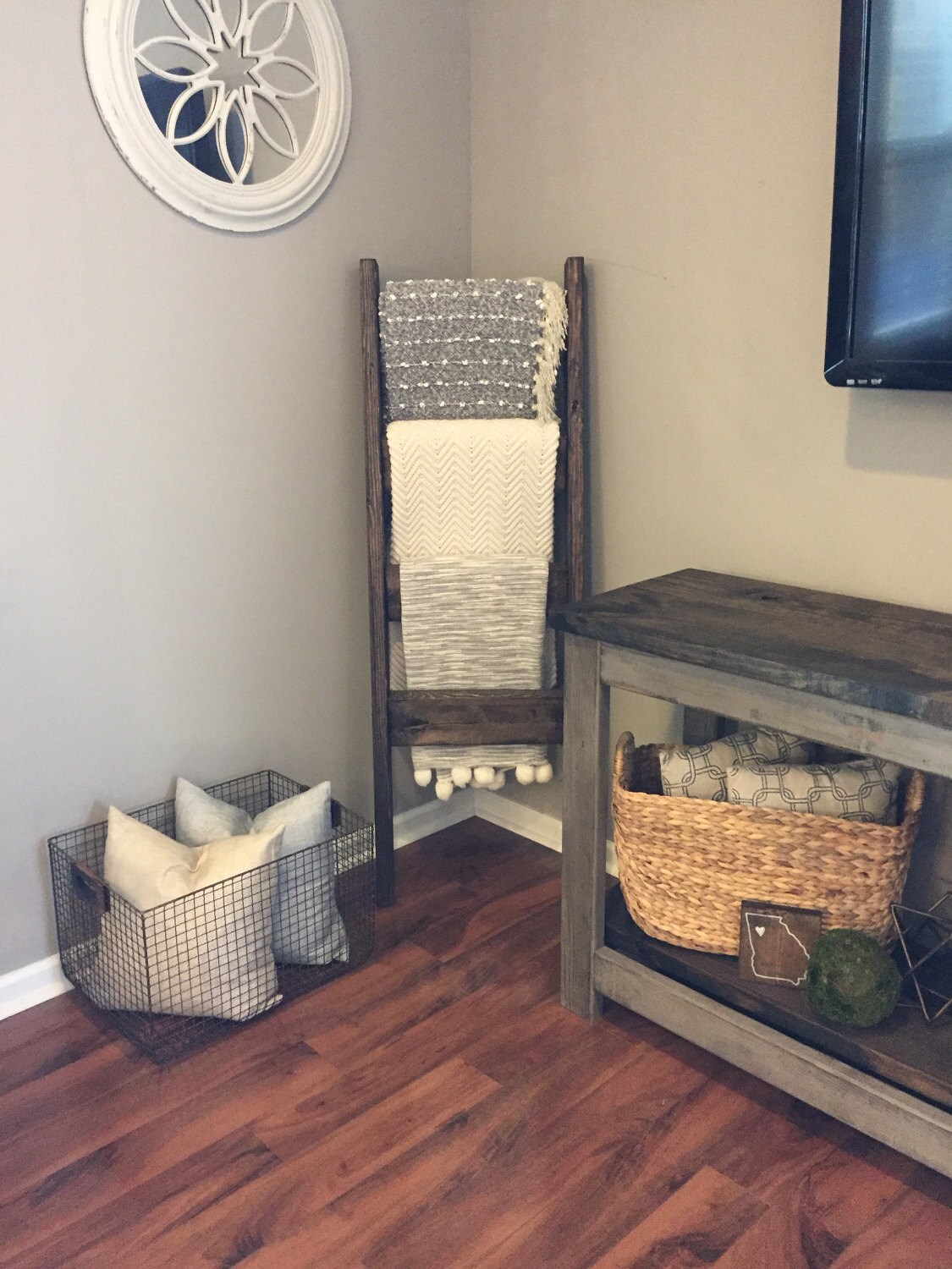 Rustic Blanket Ladder Etsy