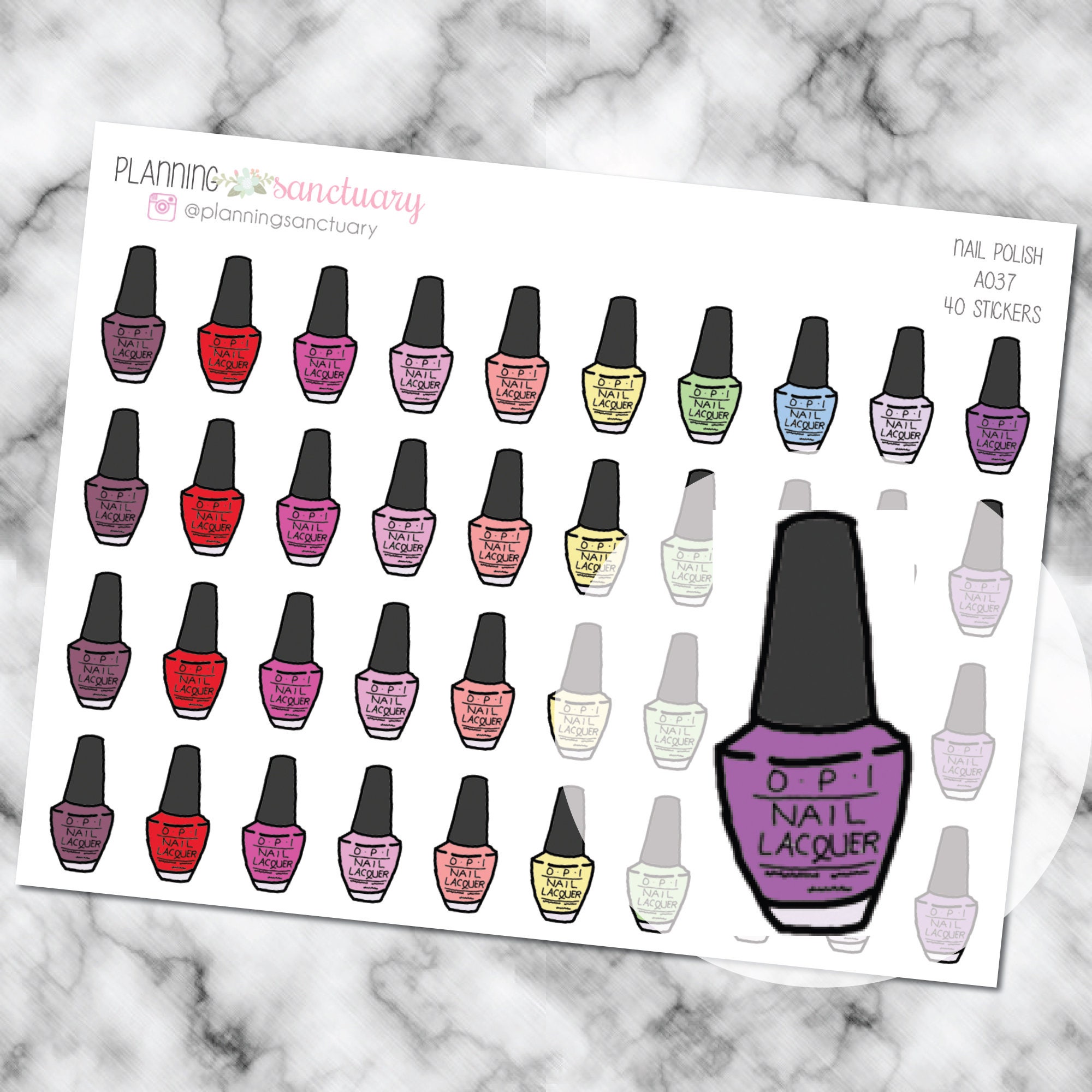 Nail Polish Planner Stickers Perfect for Erin Condren Kikki Etsy