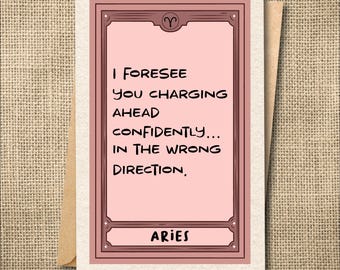 Zodiac Cards, Funny Tarot Birthday Cards