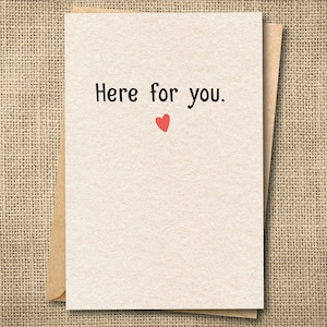 Cartes d'encouragement, carte Je suis là pour vous, carte je suis là pour vous, carte coeur, carte attachante, carte d'affection, carte douce, carte de condoléances