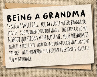 Funny Grandma Birthday Card | Sweet Gig Nana Greeting Card