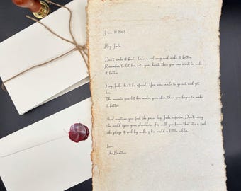 Custom handwritten letters, prose, poems, wedding vows, Vintage Handwritten Letter with Wax Seal