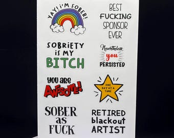 Sobriety Sticker Pack: Waterproof Vinyl Recovery Stickers