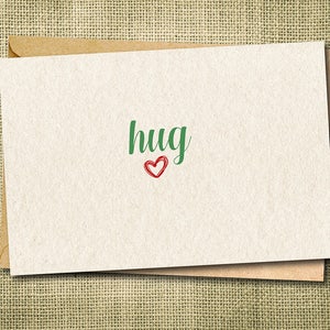 Tarjeta de felicitación de abrazo, tarjeta de apoyo, gran abrazo, tarjeta de aliento, linda tarjeta para un amigo, linda tarjeta para un amigo, tarjeta simplemente porque sí, tarjeta de pérdida de una mascota