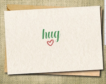 Tarjeta de felicitación de abrazo, tarjeta de apoyo pensando en ti