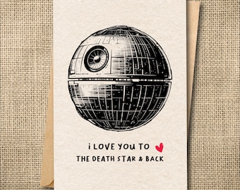Death Star Star Wars Anniversary Card, Nerdy Movie Buff