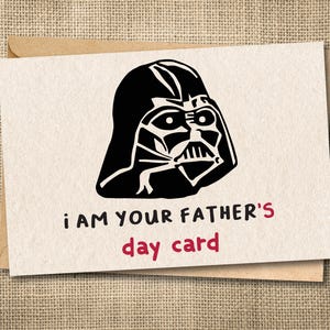 Carte de fête des pères Star Wars drôle : voeux sur le thème « Je suis votre père » Dark Vador pour papa, carte d'anniversaire amusante pour papa, anniversaire Dark Vador
