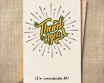 Sarcastic Thank You Card Set: Snarky Handmade Greeting Cards