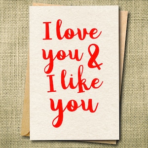 Ti amo e ti amo, biglietto d'amore sarcastico, biglietto d'amore sarcastico, biglietto d'amore divertente, biglietto d'anniversario divertente, biglietto di San Valentino personalizzato