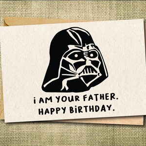 Darth Vader Geburtstagskarte, Geburtstagskarte individuell, Geburtstagskarte von Papa, Karte von Papa, Karte von Vater, Individuelle Star Wars Karte, Lustige Geburtstagskarte