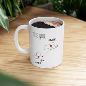 Personalized State-to-State Mug: Long Distance Gift