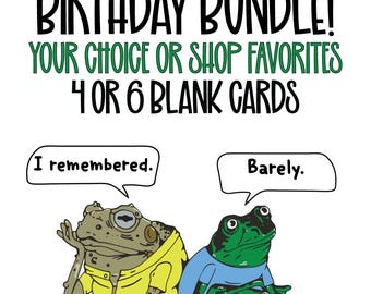 Funny Birthday Card Bundle | Snarky Birthday Cards | Curated or Choose Your Own